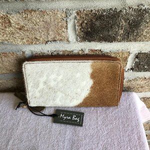 MYRA BAG MILKY WAY LEATHER AND HAIRON WALLET, S-2704, NWT